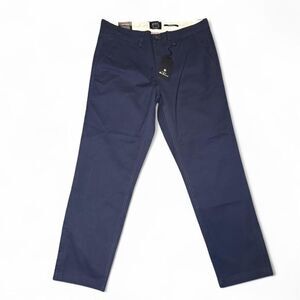 Ben Sherman Men's Navy Blue Stretch Slim Fit Straight Chino Trousers 32WX30L